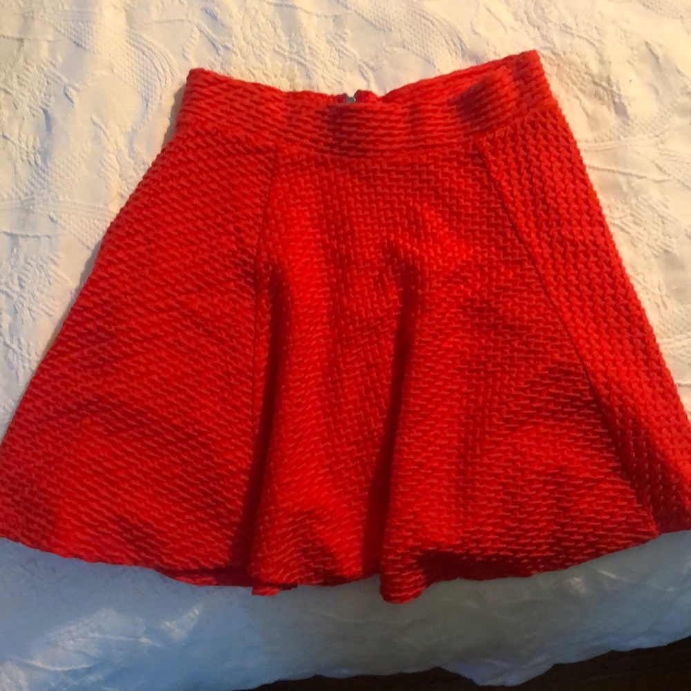 Orange textured skater skirt
